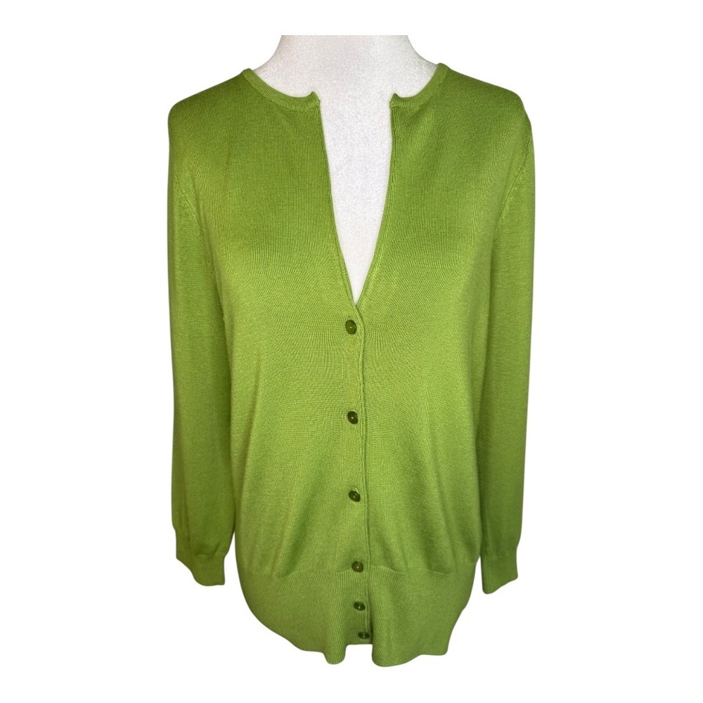 Evie Cardigan Sweater Womens Small Button Front‎ Grass Green Knit NWT